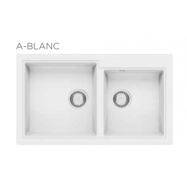 Evier de cuisine PREMIUM 2 Bac Granite sans égouttoir - Blanc (STING20BLANC) Evier de cuisine PREMIUM 2 Bac Granite sans égouttoir - Blanc (STING20BLANC)